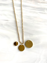 Load image into Gallery viewer, Personalized Gold disc necklace on 18k gold plated sterling silver chain
